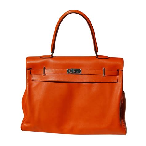 malleries hermes bag relax sikkim leather orange 50